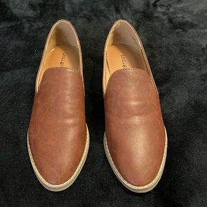 Brown Faux Leather Loafers